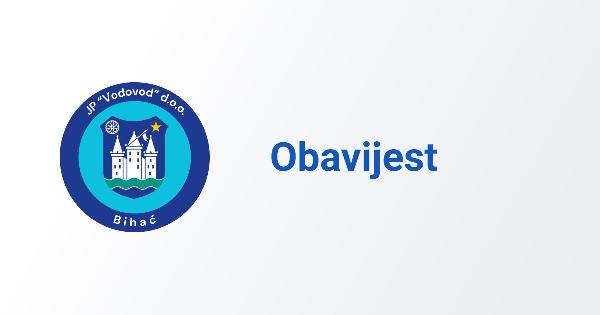 Obavijest o prekidu u snabdijevanju vodom